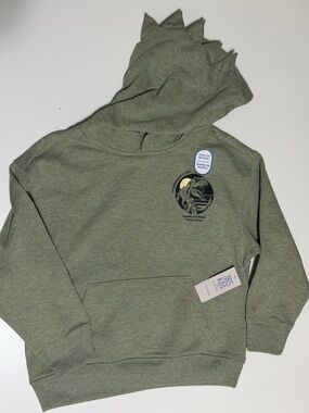 Dinosaur Graphic Boys’ Hoodie w Spiky Hood